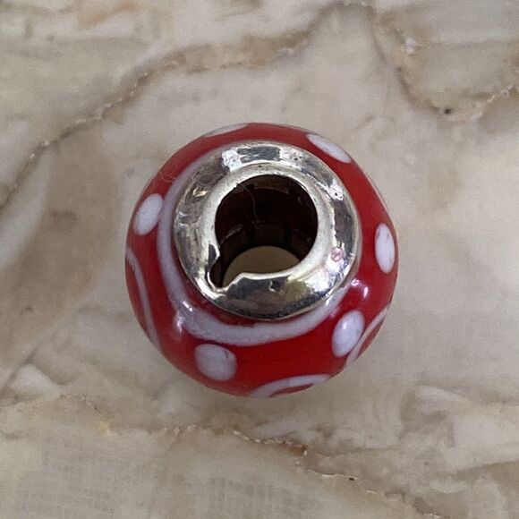 925 Sterling Silver Murano Glass Charm Bead - Picture 3 of 5